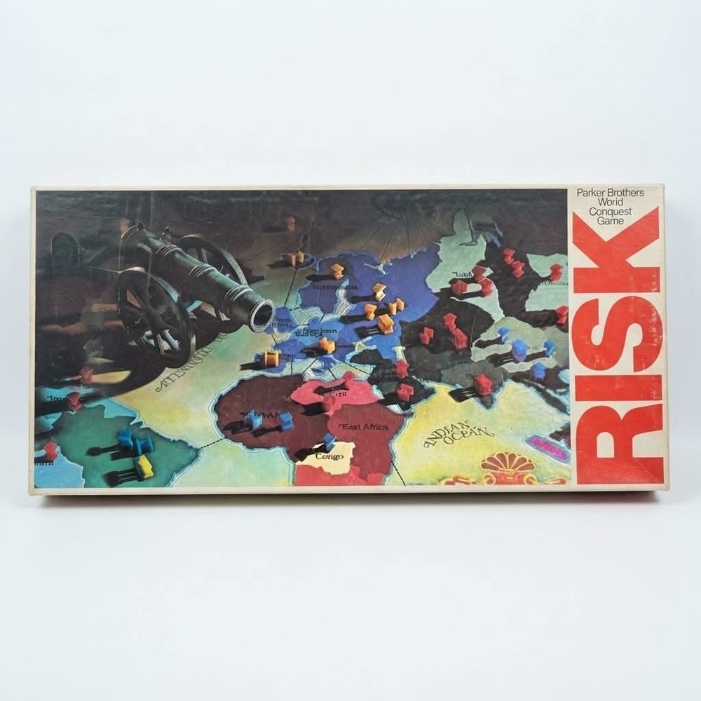 Vtg 1980 Risk Board Game Parker Brothers Complete World Conquest Cannon Cover